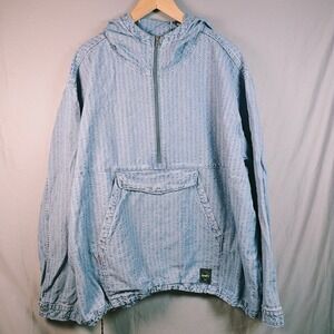 Levi's Light Blue striped oversized Hooded Jacket